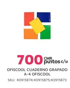 Ofiscool - CUADERNO GRAPADO A-4