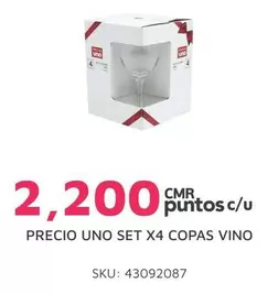 SET X4 COPAS VINO