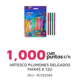 Artesco - PLUMONES DELGADOS MAX45 X 12U