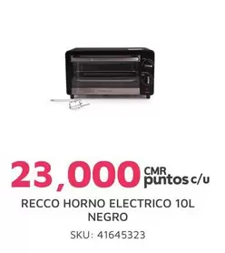Recco - HORNO ELECTRICO 10L NEGRO
