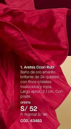 Ccori - Aretes  Rubí CÓD. 43483