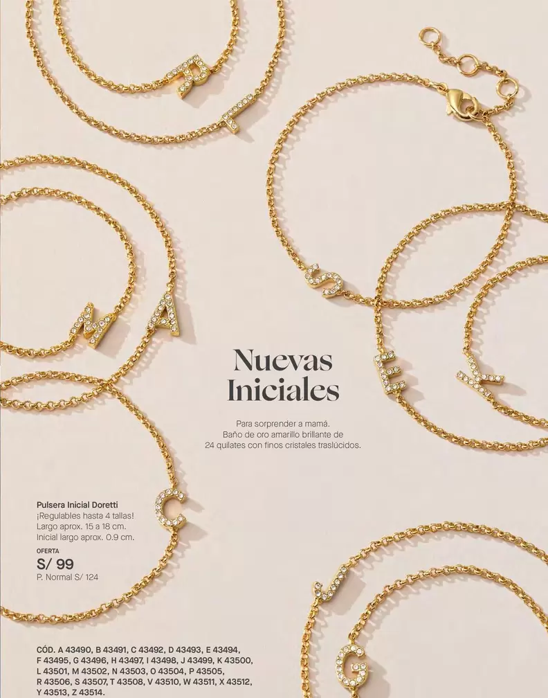 Oro - Pulsera Inicial Dorall