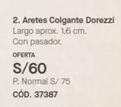 Aretes Colgante Dorezzi CÓD. 37387