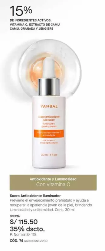 Yanbal - Suero Antioxidante Iluminador