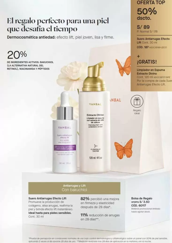 Piel - Dermocosmética antiedad: efecto lift, piel joven, lisa y firme.