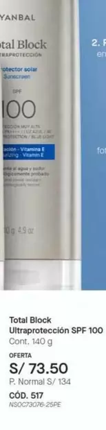 Yanbal - Total Block Ultraprotección SPF 100