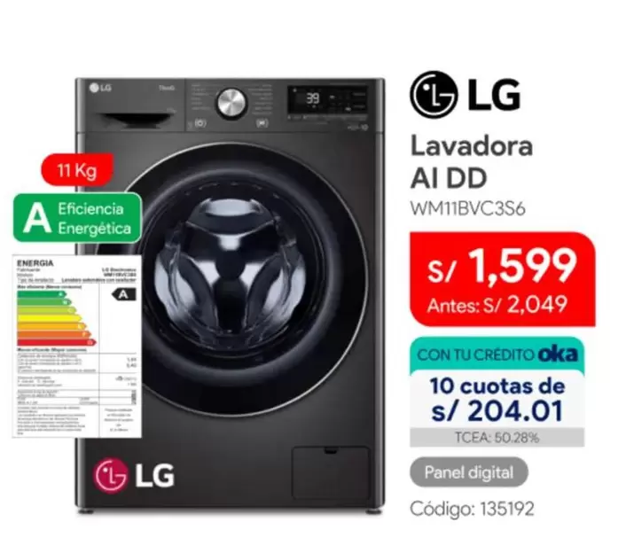 Lg - Lavadora AI DD WM11BVC3S6