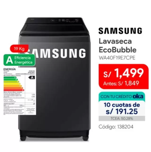 Samsung - Lavaseca EcoBubble WA40F19E7CPE