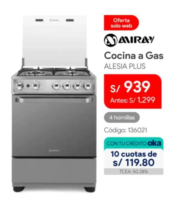 Miray - Cocina a Gas ALESIA PLUS