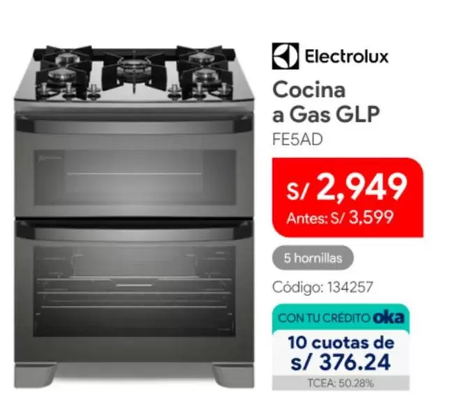 Electrolux - Cocina a Gas GLP FE5AD