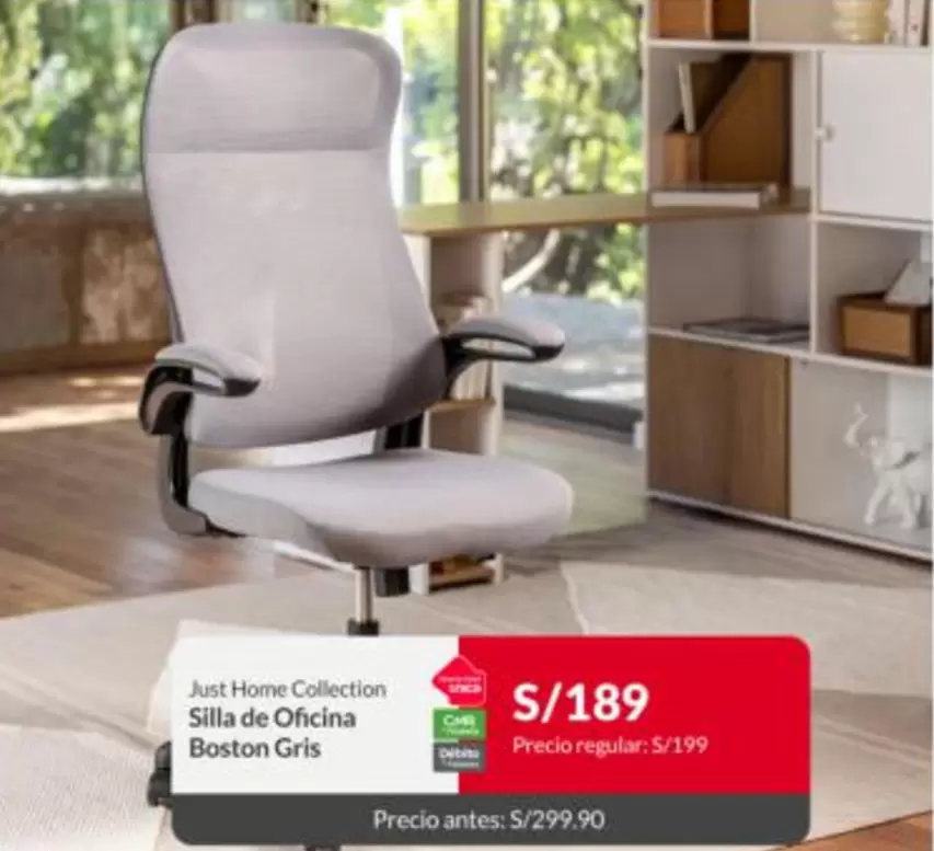 Silla de Oficina Boston Gris