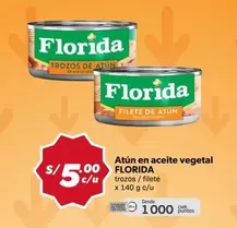 Florida - Atún en aceite vegetal trozos / filete