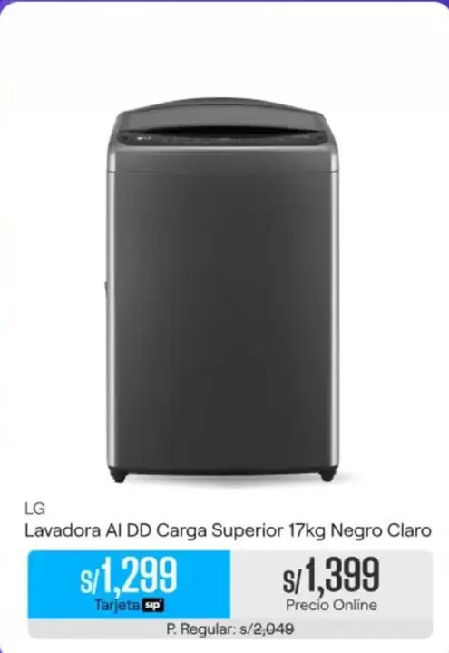 Lg - Lavadora AI DD Carga Superior 17kg Negro Claro