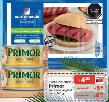 Primor - Filete de atún en aceite vegetal