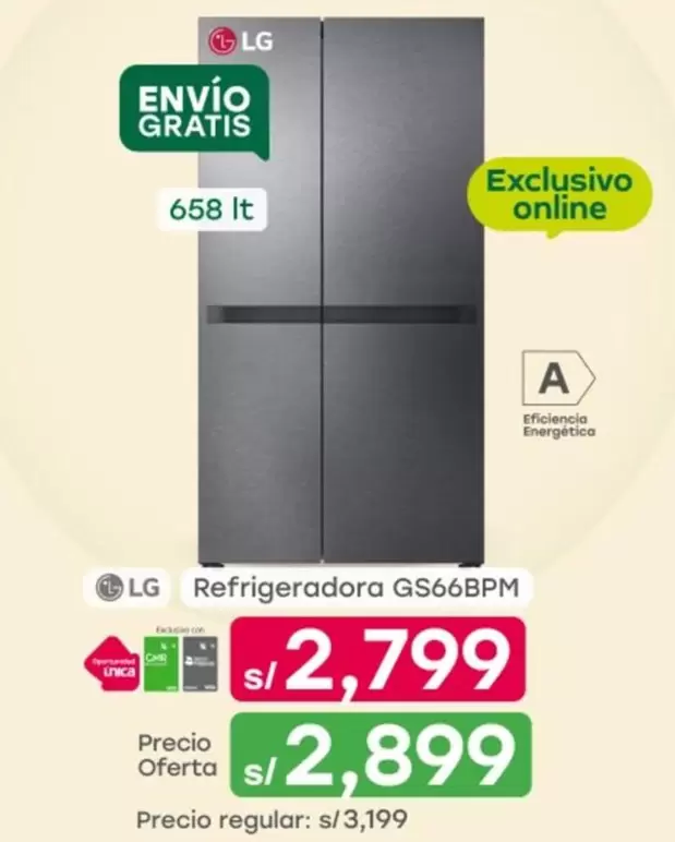 Lg - Refrigeradora GS66BPM