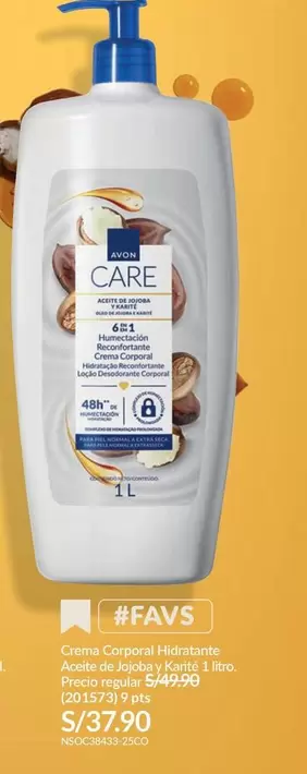 Avon Care - Crema Corporal Hidratante Aceite de Kukui