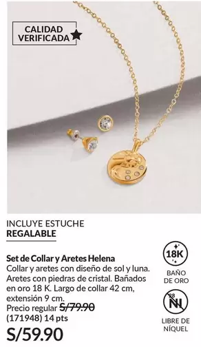 Cristal - Set de Collar y Aretes Helena