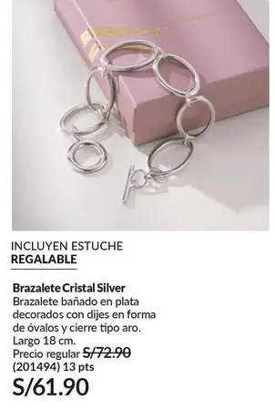Cristal - Brazalete  Silver (201494)