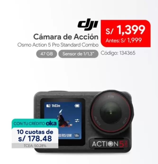 Pro - Cámara de Acción Osmo Action 5 Pro Standard Combo