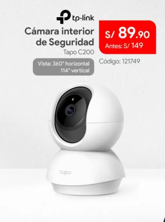 Tp-Link - Cámara interior de Seguridad Tapo C200