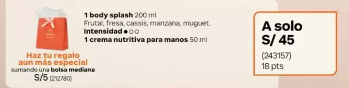 Una - body splash 200 ml + crema nutritiva para manos 50 ml