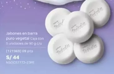 PTS - Jabones en barra puro vegetal Caja con 5 unidades de 90 g c/u (121969)