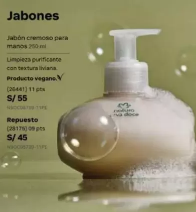 Natura - Jabón cremoso para manos 250 ml