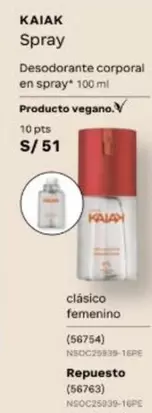 Kaiak - Spray Desodorante corporal en spray 100 ml