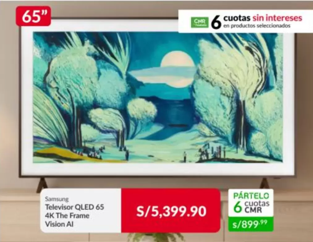 Samsung - Televisor QLED 65 4K The Frame Vision AI