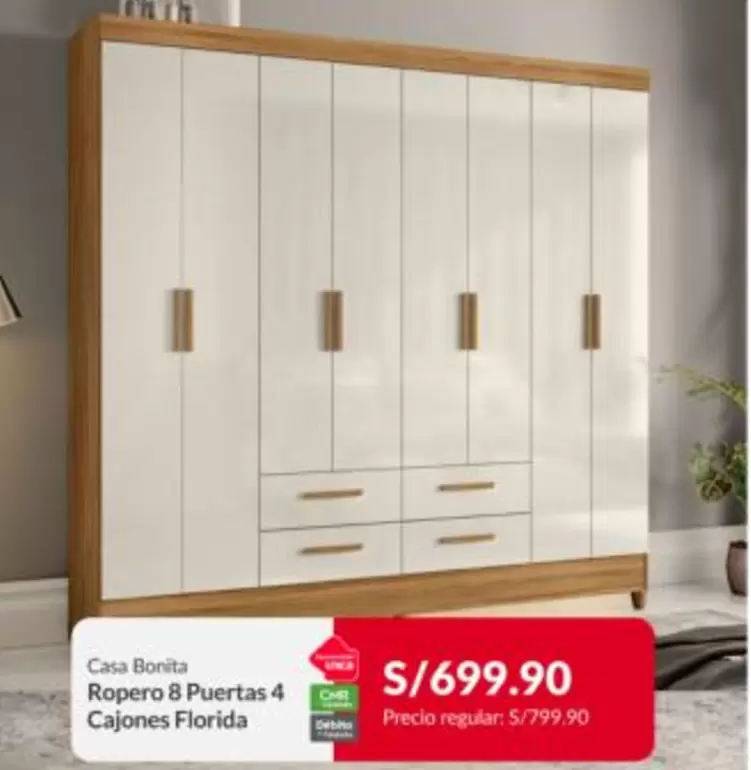 Florida - Ropero 8 Puertas 4 Cajones
