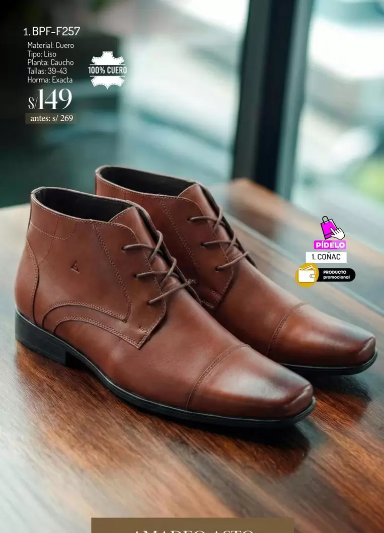 1.BPF-F257 Material Cuero Tipo Botin