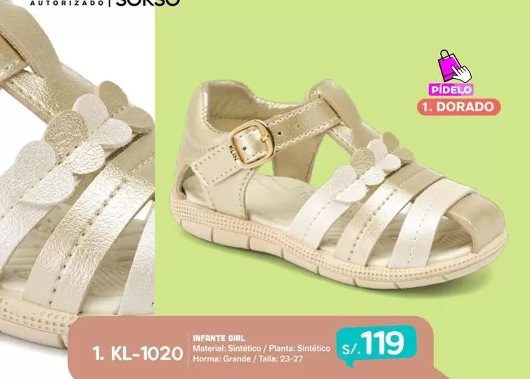 Dorado - Sandalias para bebé 1. KL-1020