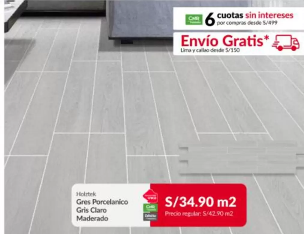 Gres Porcelanico Gris Claro Maderado