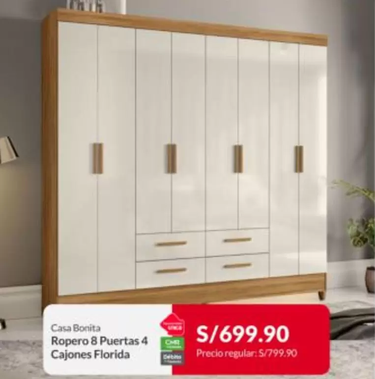 Florida - Ropero 8 Puertas 4 Cajones