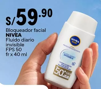 Nivea - Bloqueador facial Fluido diario invisible FPS 50 fr x 40 ml