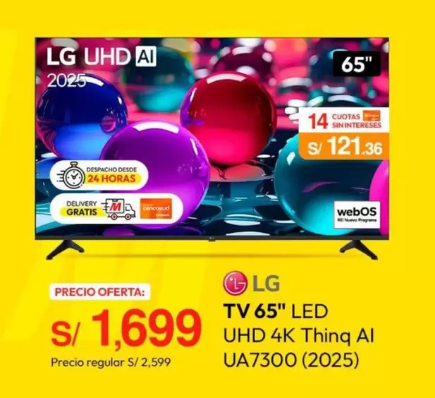 Lg - TV 65" LED UHD 4K Thinh AI UA7300 (2025)
