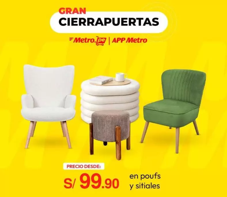 Metro - CIERRAPUERTAS en poufs y sitiales