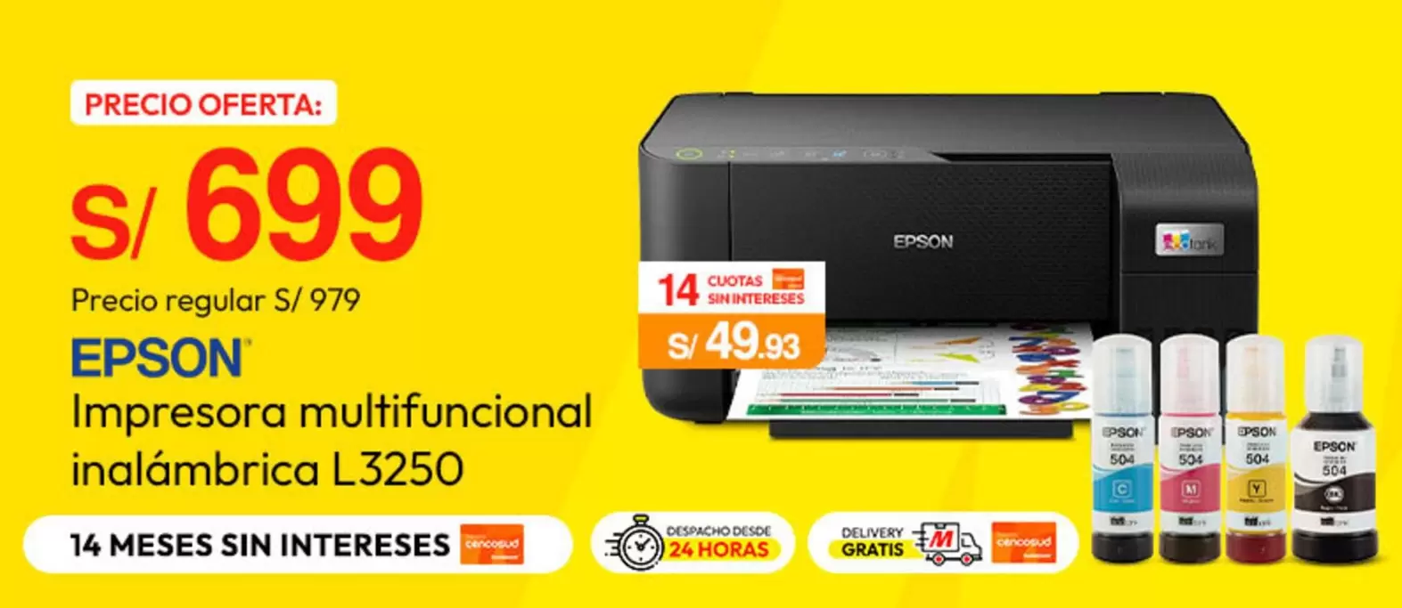 Epson - Impresora multifuncional inalámbrica L.3250