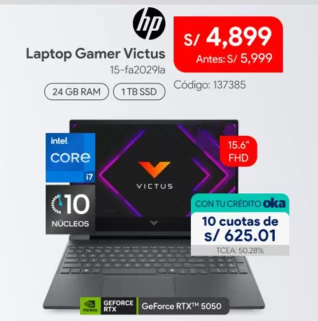 Hp - Laptop Gamer Victus 15-fa2029la