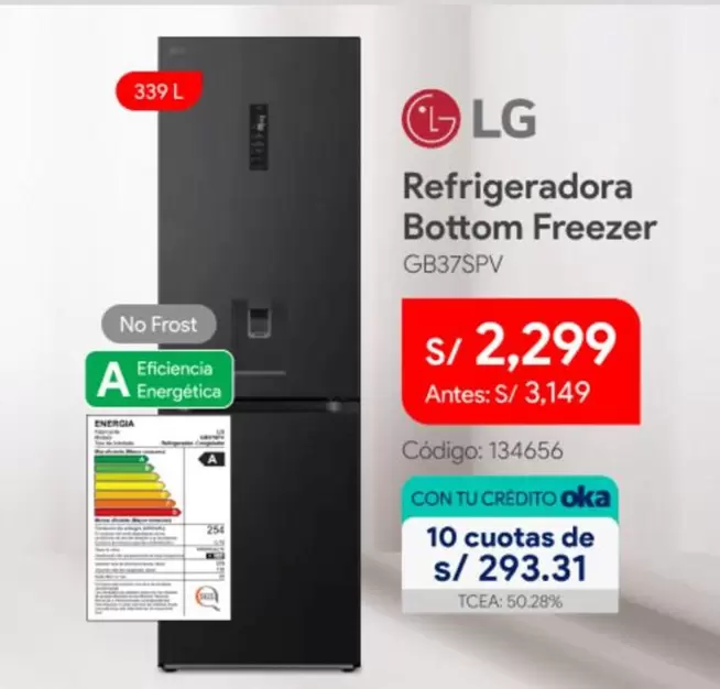 Lg - Refrigeradora Bottom Freezer GB37SPV