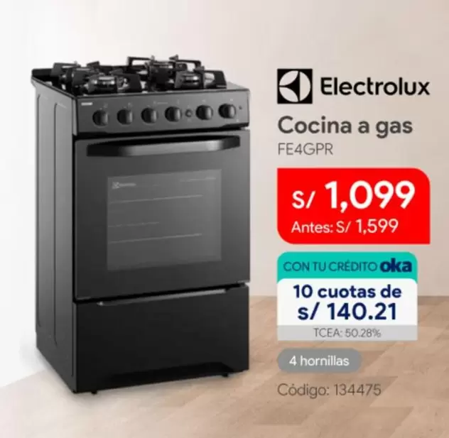 Electrolux - Cocina a gas FE4GPR