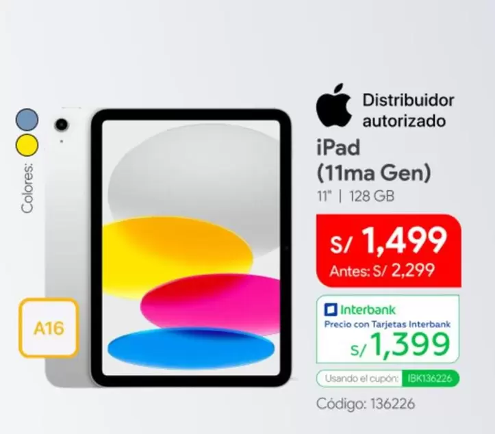 Apple - iPad (11ma Gen) 11" 128 GB