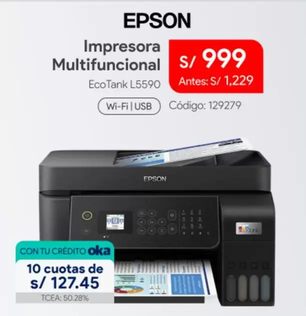 Epson - Impresora Multifuncional EcoTank L5590