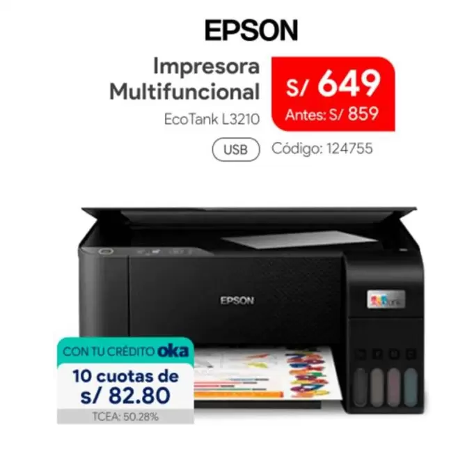 Epson - Impresora Multifuncional EcoTank L3210