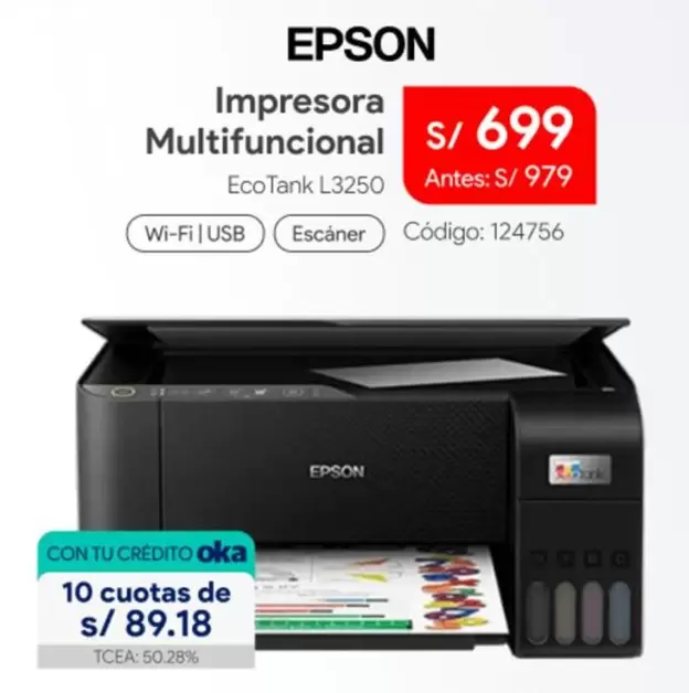 Epson - Impresora Multifuncional EcoTank L3250