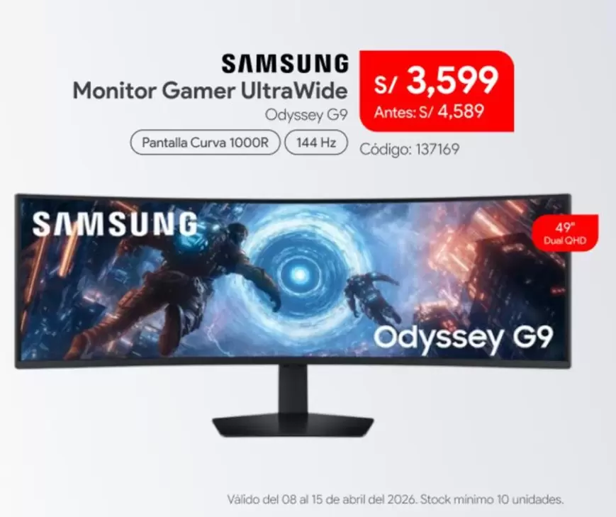 Samsung - Monitor Gamer UltraWide Odyssey G9