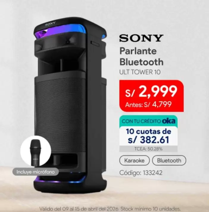 Sony - Parlante Bluetooth ULT TOWER 10
