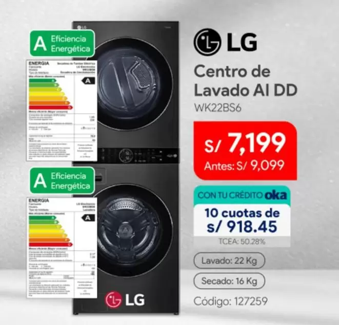 Lg - Centro de Lavado Al DD WK22BS6