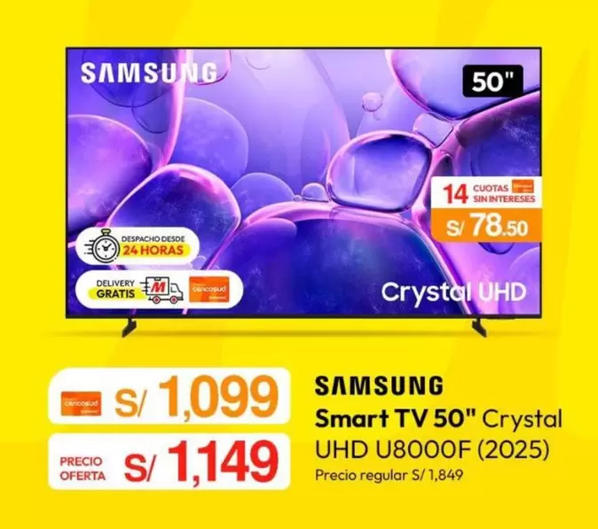 Samsung - Smart TV 50" Crystal UHD U8000F (2025)