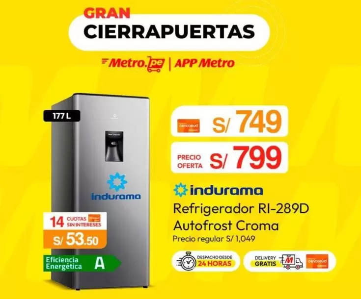 Indurama - Refrigerador RI-289D Autofrost Croma